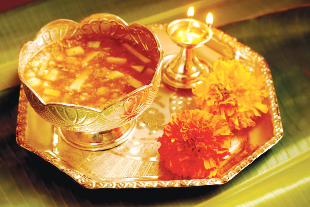 A_Happy_Ugadi_puja_tray_Telugu_Hindu_New_Year_Vaisakhi