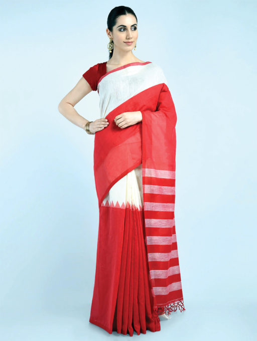 LimeRoad_Contrast-Striped-Border-Tant-Saree-INR-5843