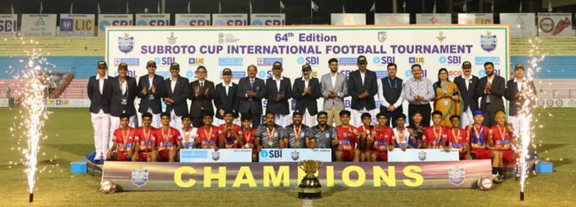 64ನೇ ಸುಬ್ರೋತೋ ಕಪ್: ಕೇರಳದ ಫರೂಕ್ ಹೈಯರ್ ಸೆಕೆಂಡರಿ ಶಾಲೆಗೆ ಚಾಂಪಿಯನ್ ಪಟ್ಟ