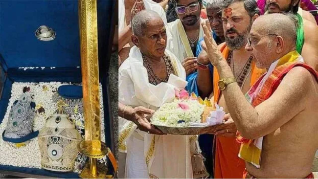 ಕೊಲ್ಲೂರು ಮೂಕಾಂಬಿಕೆಗೆ 4 ಕೋಟಿ ಮೊತ್ತದ ವಜ್ರದ ಕಿರೀಟ ಅರ್ಪಿಸಿದ ಇಳಯರಾಜ