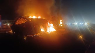 ಭೀಕರ ಬಸ್ ದುರಂತ: 9 ಮಂದಿ ಸಜೀವ ದಹನ