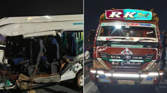 ಕ್ಯಾಂಟರ್​ಗೆ ಡಿಕ್ಕಿ ಹೊಡೆದ ಟಾಟಾ ಏಸ್​: ಮೂವರು ಸಾವು