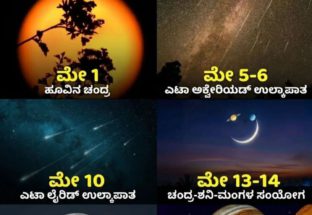 ಮೇ ತಿಂಗಳ ರಾತ್ರಿ ಆಕಾಶ  ಒಂದು ಅದ್ಭುತ ದೃಶ್ಯವಾಗಿ ಆರಂಭವಾಗುತ್ತದೆ!