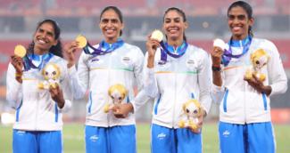 ಚಿನ್ನ ಗೆದ್ದ ಕನ್ನಡತಿ ಪೂವಮ್ಮ ಒಳಗೊಂಡ ಭಾರತ ಮಹಿಳಾ ತಂಡ